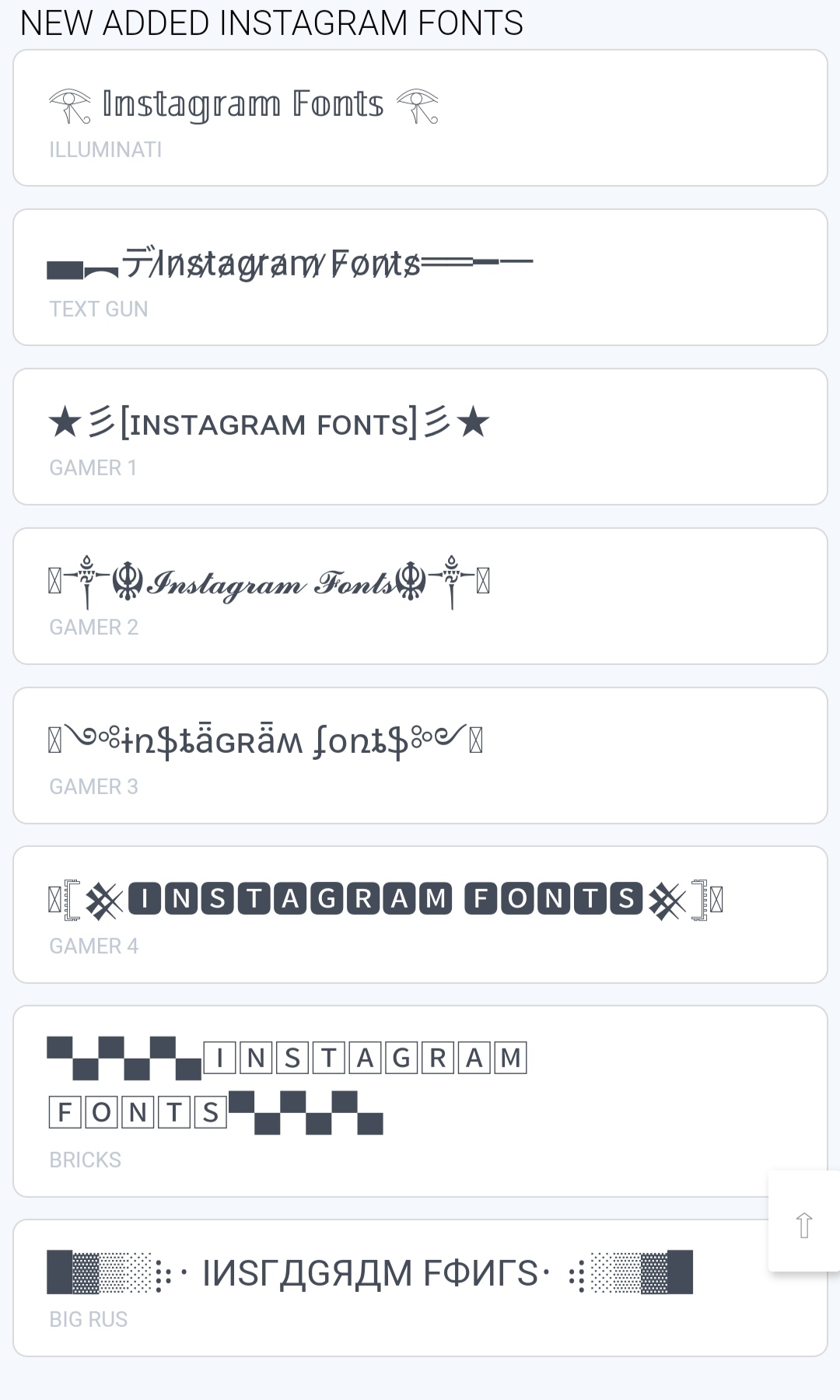 Fonts For Instagram